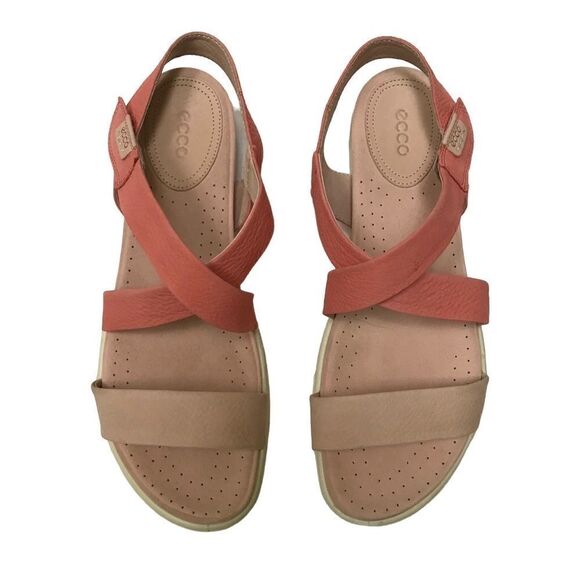 Ecco Damara crisscross pink leather sandals 10 - Picture 3 of 9